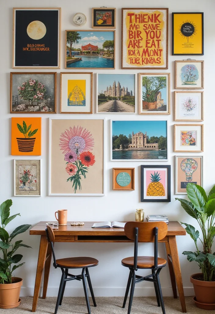 12 Colorful Office Ideas for Energetic Inspiring Decor - 4. Inspiring Wall Art