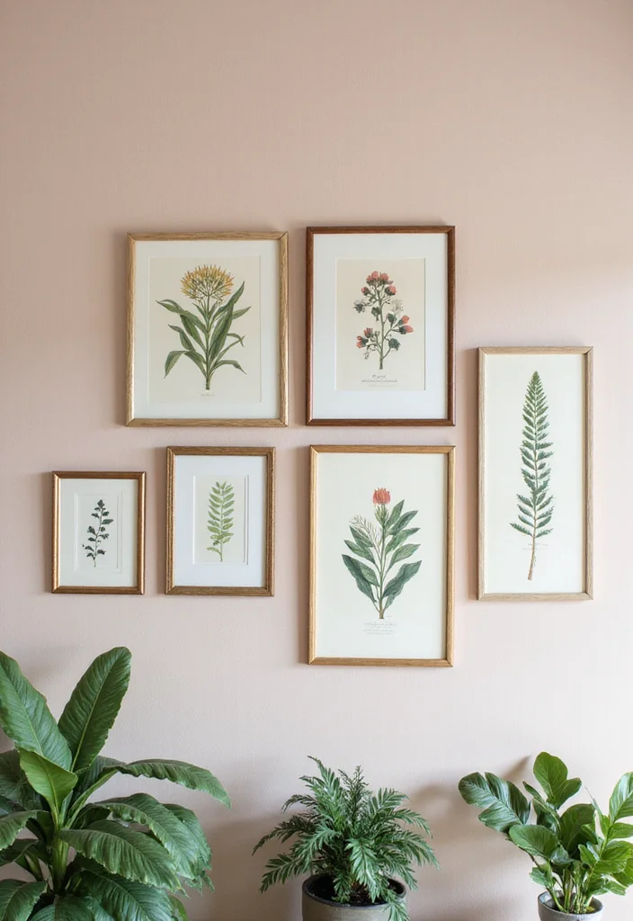 12 Cottagecore Wall Decor Ideas for Soft Whimsical Charm 1 12 Cottagecore Wall Decor Ideas for Soft Whimsical Charm 1. Vintage Botanical Prints
