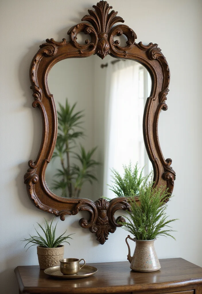 12 Cottagecore Wall Decor Ideas for Soft Whimsical Charm 122 12 Cottagecore Wall Decor Ideas for Soft Whimsical Charm 12. Whimsical Mirrors