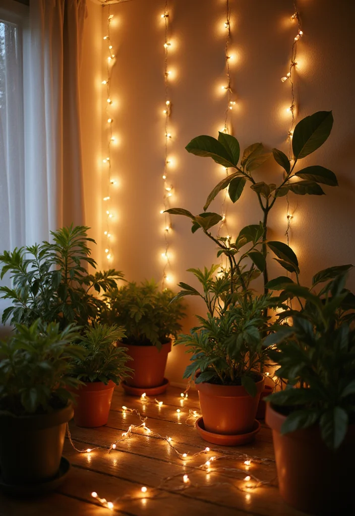 12 Cottagecore Wall Decor Ideas for Soft Whimsical Charm 78 12 Cottagecore Wall Decor Ideas for Soft Whimsical Charm 8. Dreamy Fairy Lights