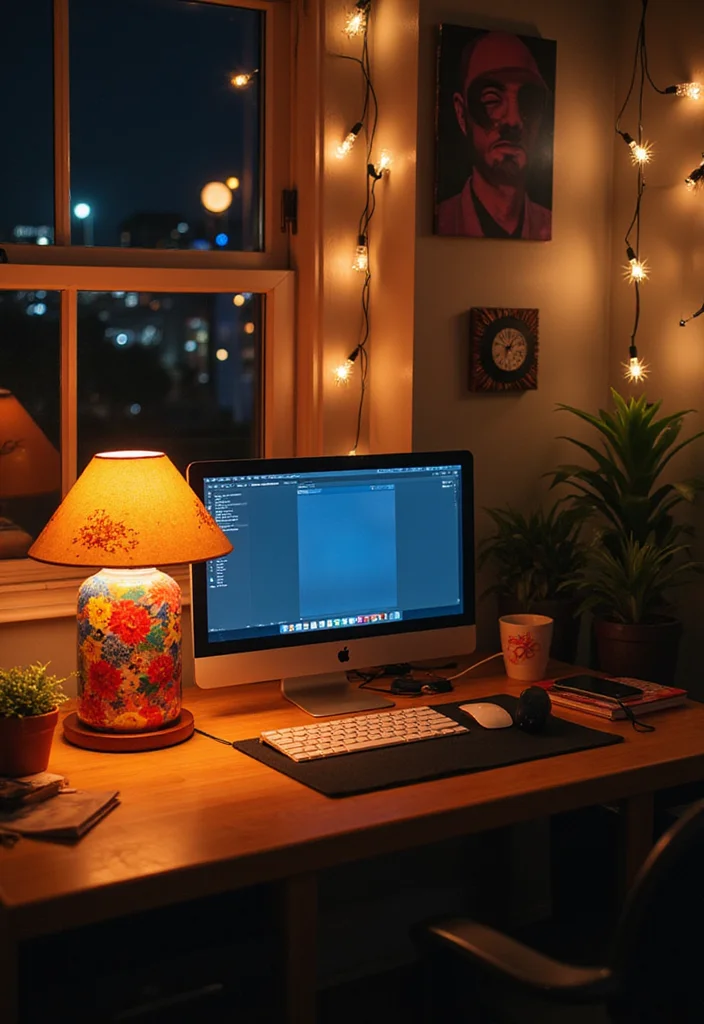 12 Cute Office Ideas for Soft Playful Work Vibes 78 12 Cute Office Ideas for Soft Playful Work Vibes - 8. Bright Lighting Fixtures