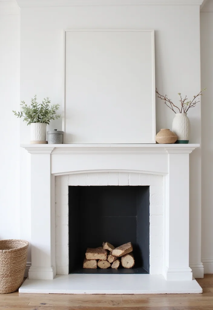 12 DIY Fireplace Ideas for a Budget-Friendly Transformation - 10. Minimalist Whitewash