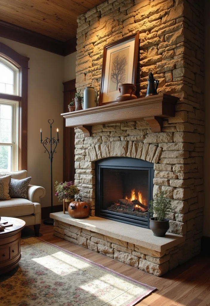 12 DIY Fireplace Ideas for a Budget-Friendly Transformation - 3. Faux Stone Cladding