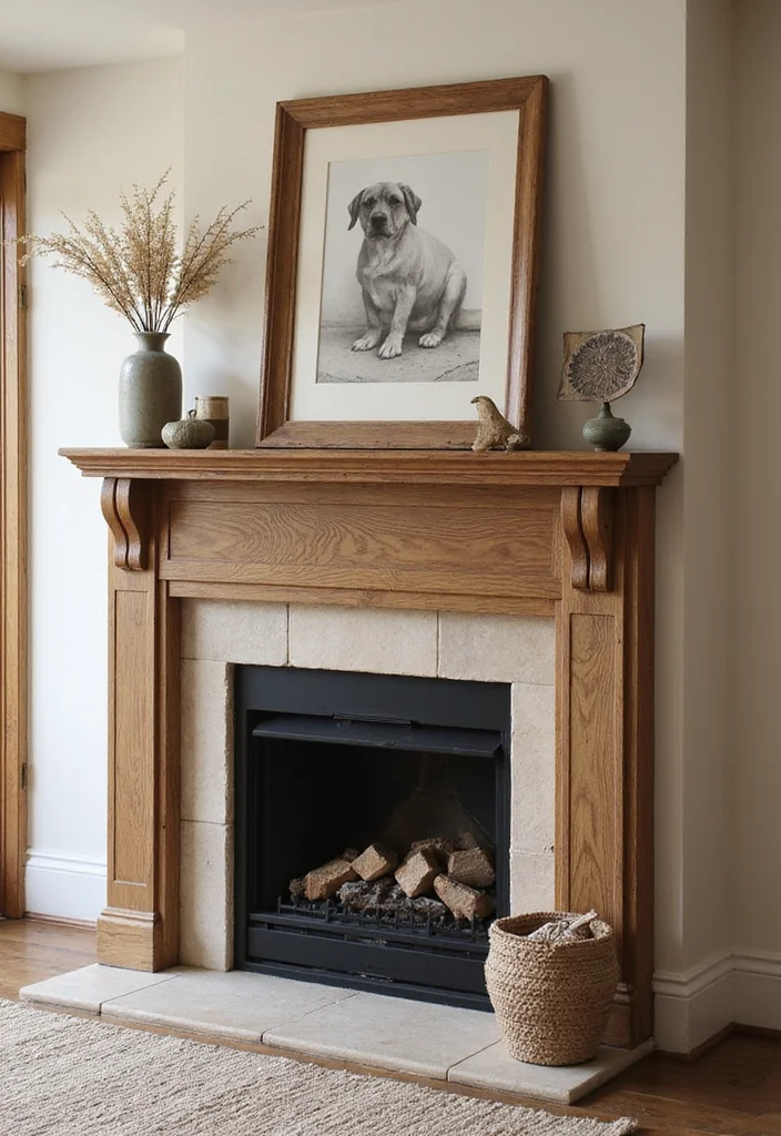 12 DIY Fireplace Ideas for a Budget-Friendly Transformation - 4. Rustic Wood Mantel