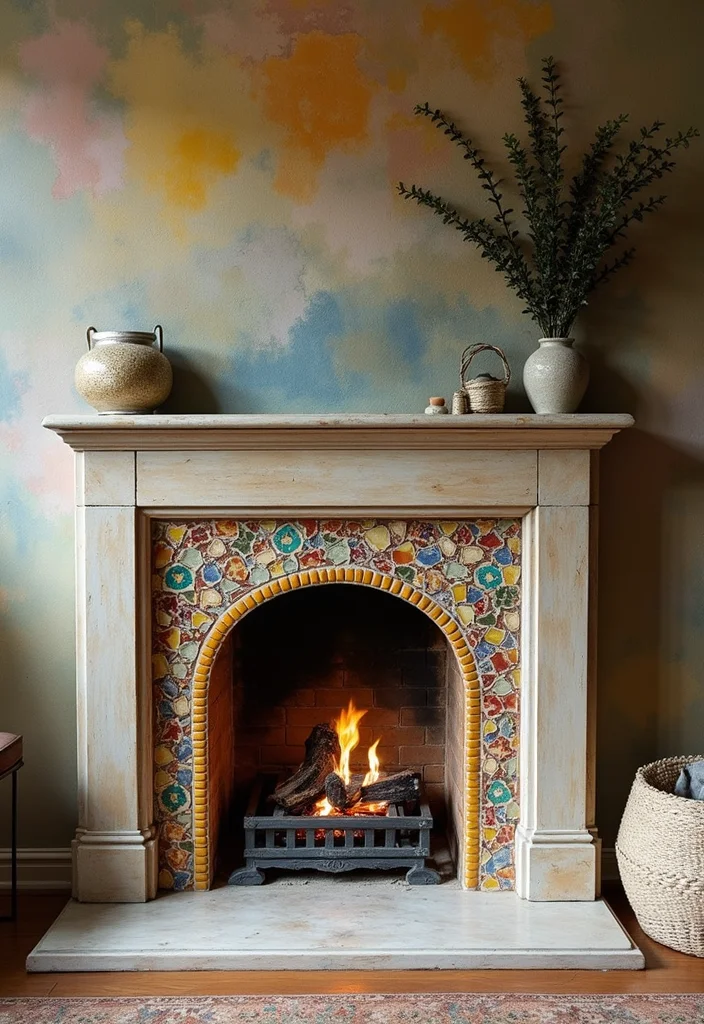 12 DIY Fireplace Ideas for a Budget-Friendly Transformation - 8. Tile or Mosaic Enhancements