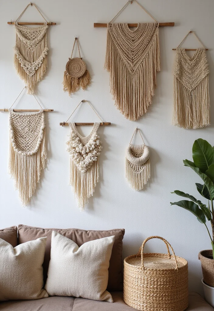 12 Eclectic Wall Decor Ideas for Creative Mixed Style - 8. Textile and Fabric Wall Hangings