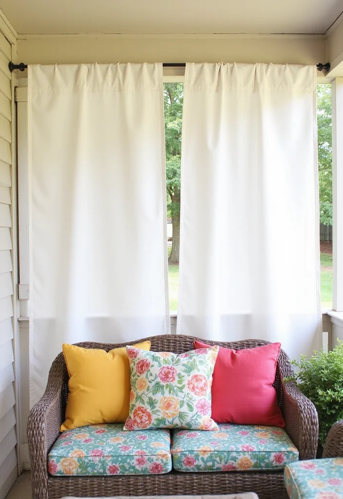 12 Enclosed Porch Curtain Ideas for Breezy Outdoor Comfort - 10. Outdoor-Grade Canvas Drop Cloth Curtains