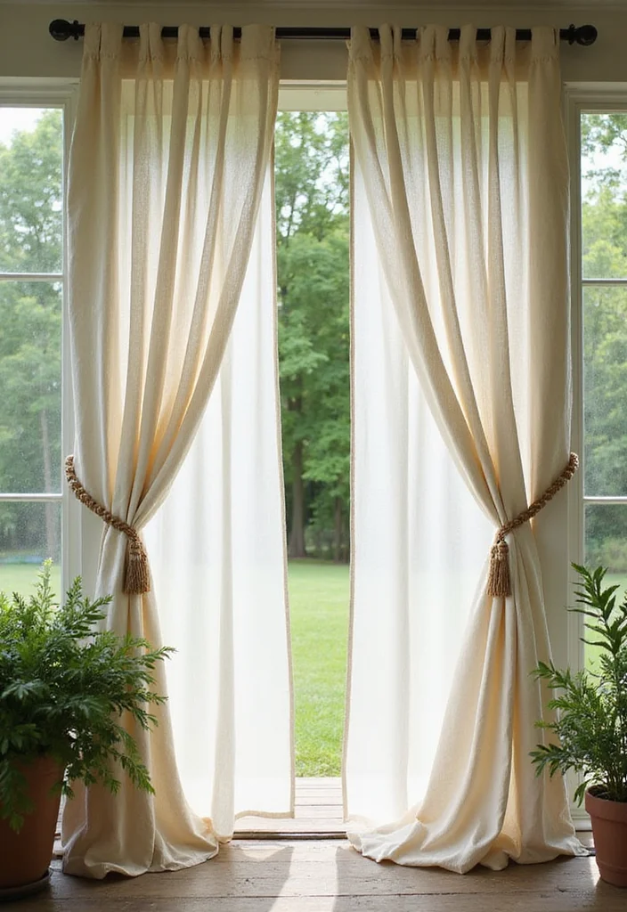 12 Enclosed Porch Curtain Ideas for Breezy Outdoor Comfort - 4. Natural Linen Drapes