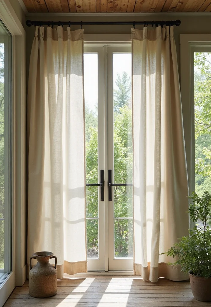 12 Enclosed Porch Curtain Ideas for Breezy Outdoor Comfort - 6. Eco-Friendly Canvas Curtains