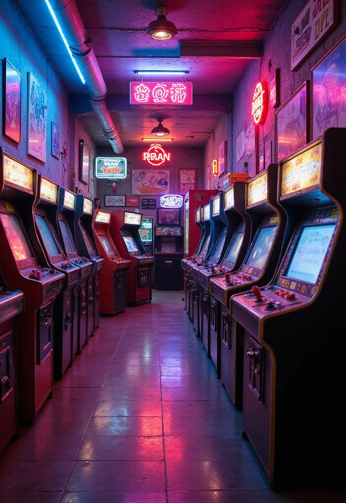 12 Game Room Basement Ideas for Fun Social Activity - 1. Retro Arcade Paradise