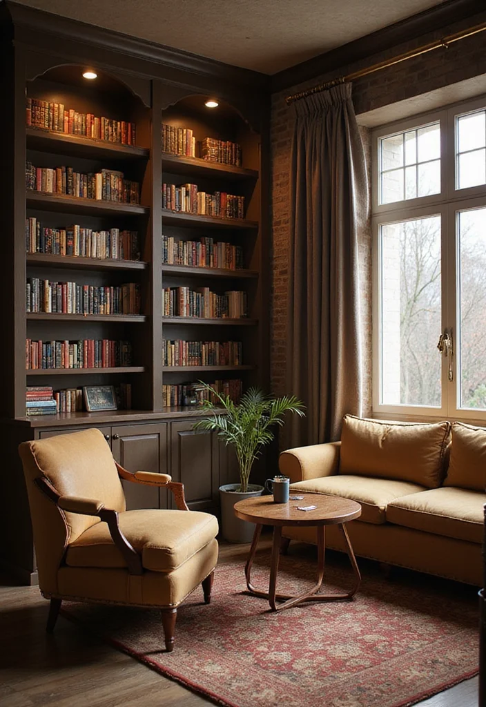 12 Game Room Basement Ideas for Fun Social Activity - 10. Cozy Reading Nook and Game Space