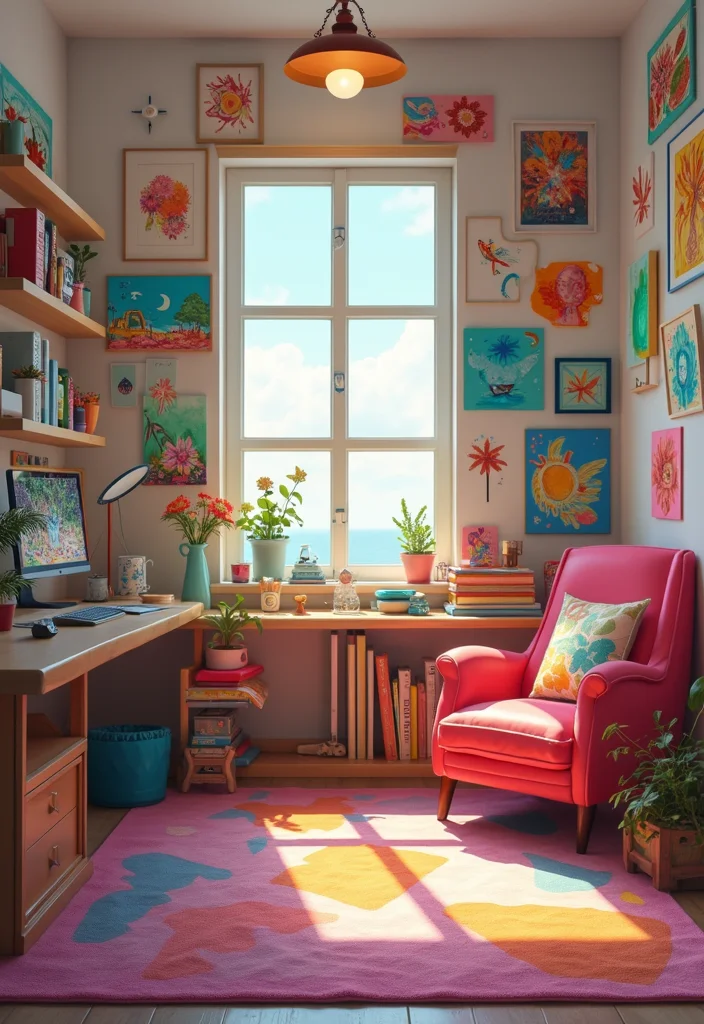 12 Game Room Basement Ideas for Fun Social Activity - 8. Artsy Game Space