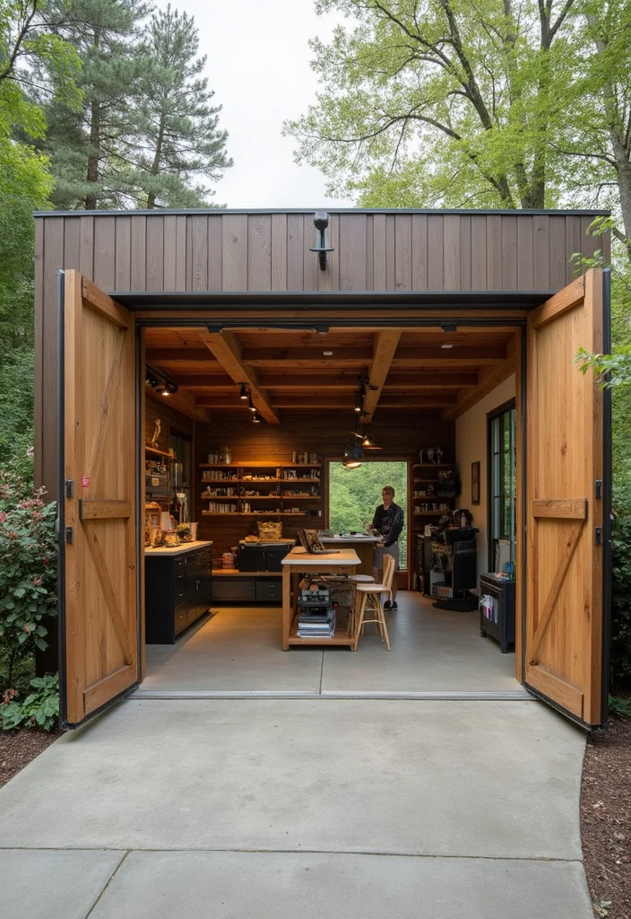12 Garage Office Ideas for Quiet Functional Workspace - 11. Outdoor Connection: Bring the Outside In
