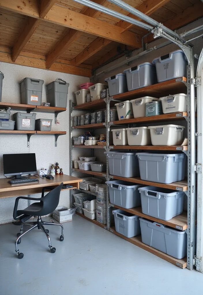 12 Garage Office Ideas for Quiet Functional Workspace - 5. Smart Storage Solutions