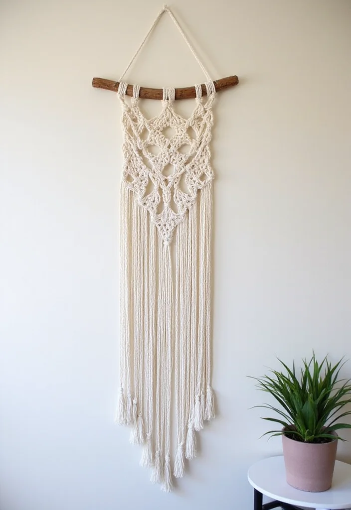 12 Guest Bedroom Wall Decor Ideas for Welcoming Soft Style - 3. DIY Macramé Wall Hanging