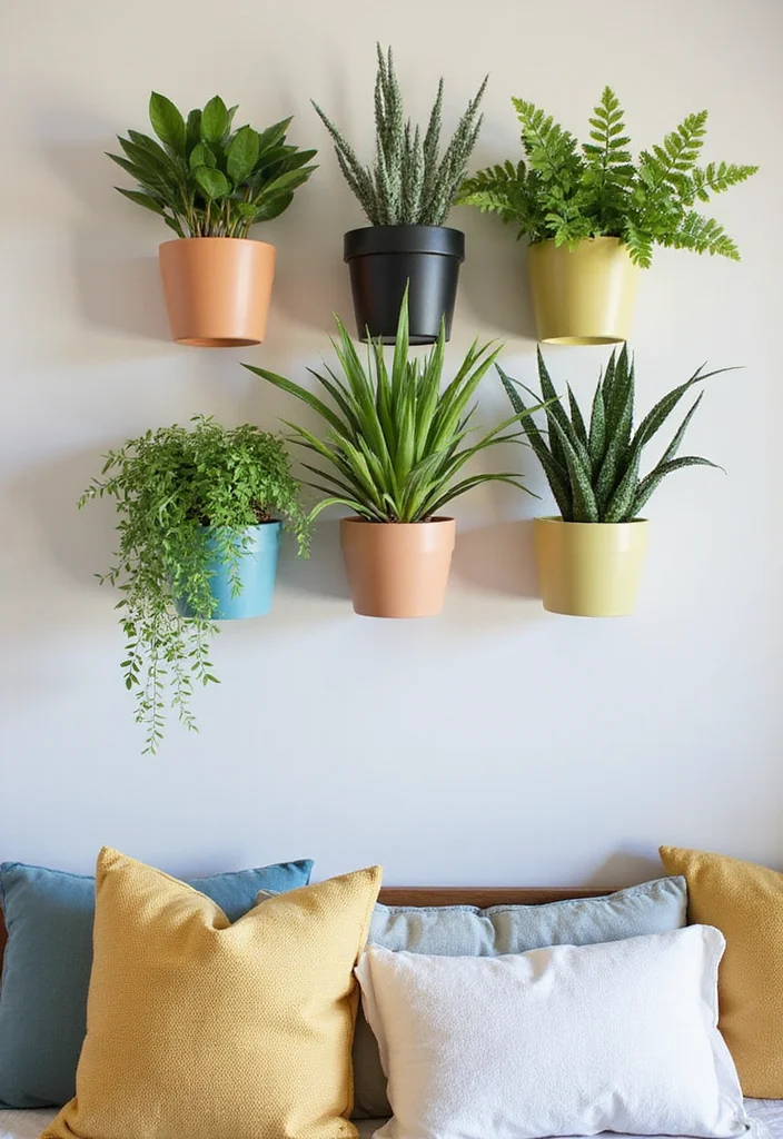 12 Guest Bedroom Wall Decor Ideas for Welcoming Soft Style - 9. Wall-mounted Planters