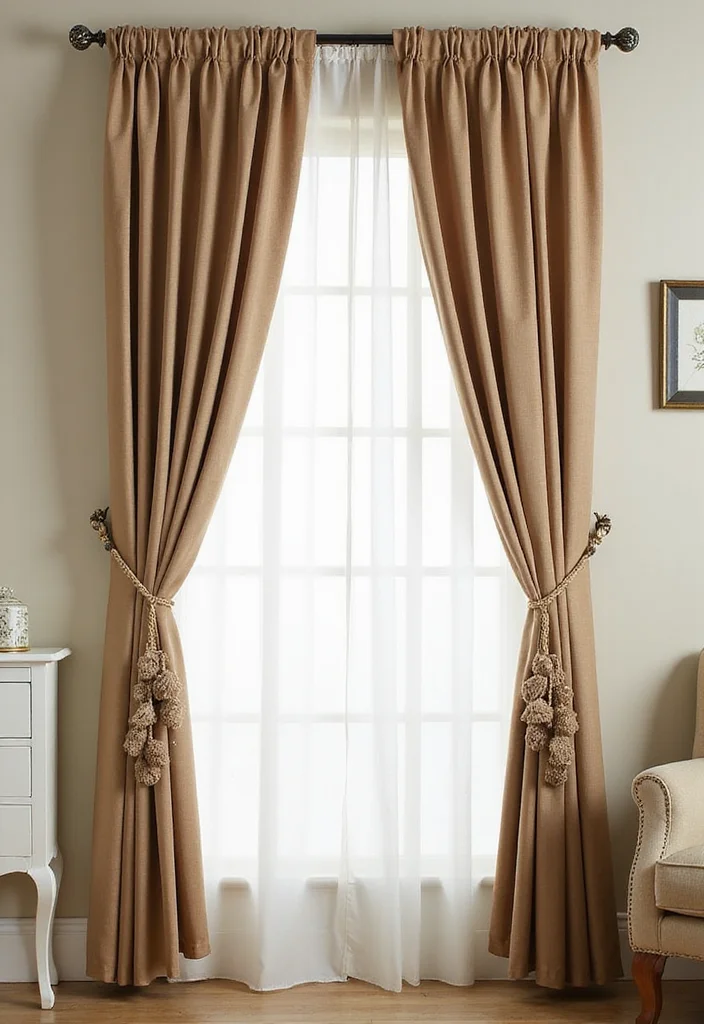 12 Half Curtain Rod Ideas for Simple Stylish Window Framing 100 12 Half Curtain Rod Ideas for Simple Stylish Window Framing 10. Half Curtain Rods with Tiebacks