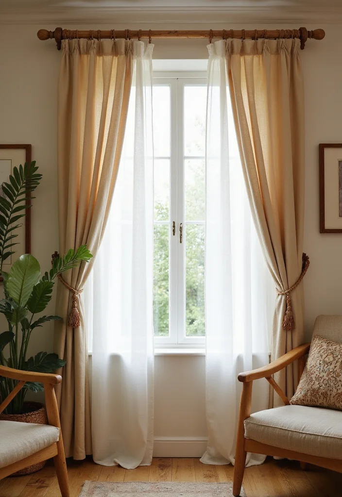 12 Half Curtain Rod Ideas for Simple Stylish Window Framing 23 12 Half Curtain Rod Ideas for Simple Stylish Window Framing 3. Natural Wood Rods