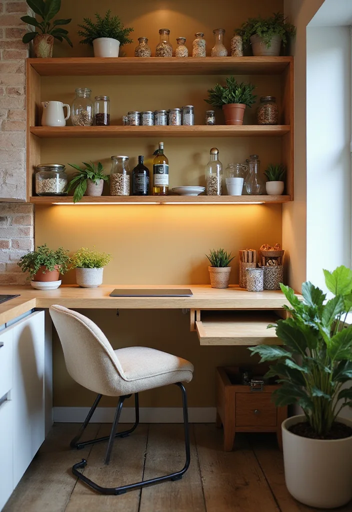 12 Kitchen Office Ideas for Integrated Practical Work Zones 1 12 Kitchen Office Ideas for Integrated Practical Work Zones - 1. Under-Counter Nook