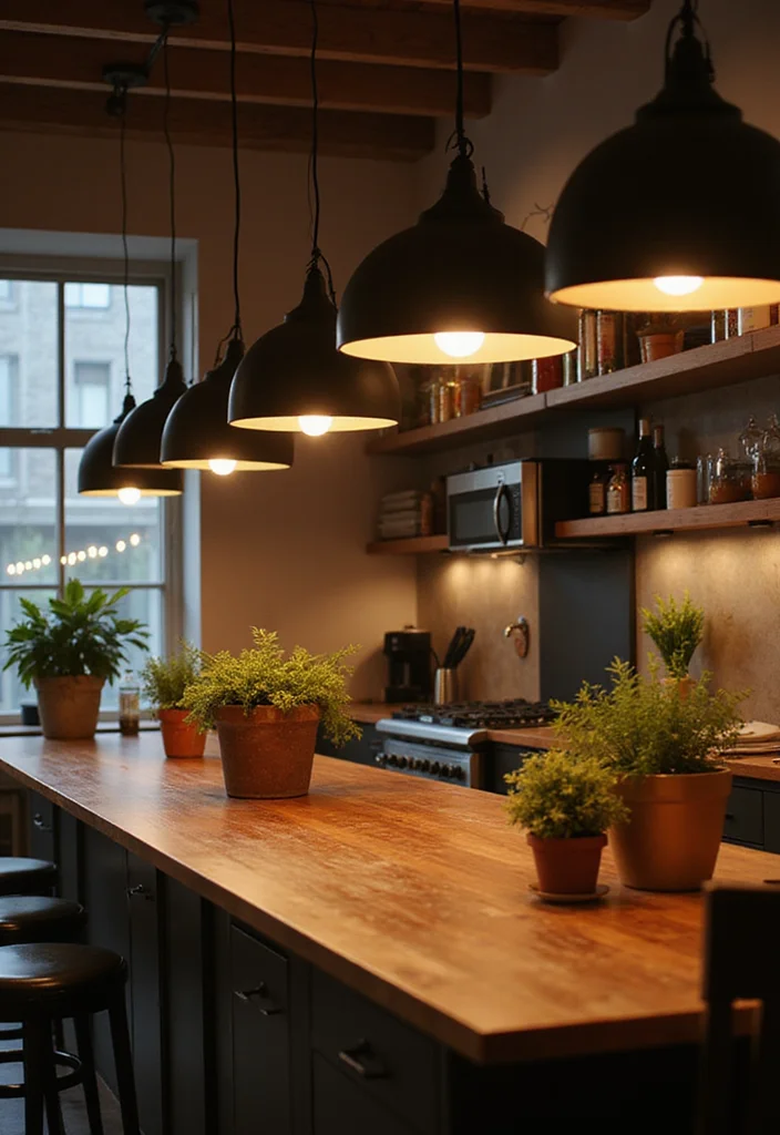 12 Kitchen Office Ideas for Integrated Practical Work Zones 122 12 Kitchen Office Ideas for Integrated Practical Work Zones - 12. Creative Lighting Solutions