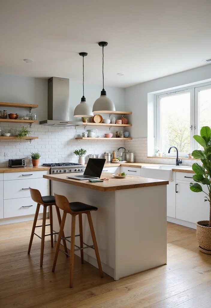 12 Kitchen Office Ideas for Integrated Practical Work Zones 34 12 Kitchen Office Ideas for Integrated Practical Work Zones - 4. Bar Stool Workstation