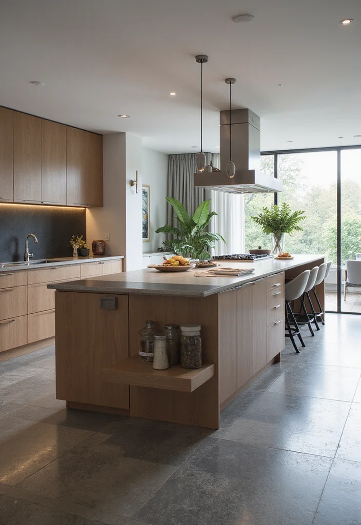 12 Kitchen Office Ideas for Integrated Practical Work Zones 78 12 Kitchen Office Ideas for Integrated Practical Work Zones - 8. Multi-functional Island