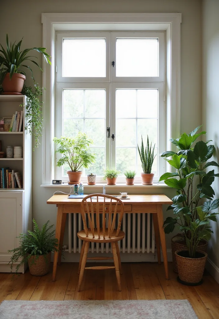 12 Kitchen Office Ideas for Integrated Practical Work Zones 89 12 Kitchen Office Ideas for Integrated Practical Work Zones - 9. Window Nook