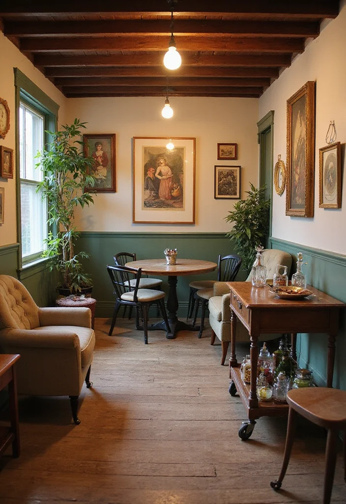 12 Modern Basement Bar Ideas for Sleek Entertaining Areas - 3. Vintage Vibes