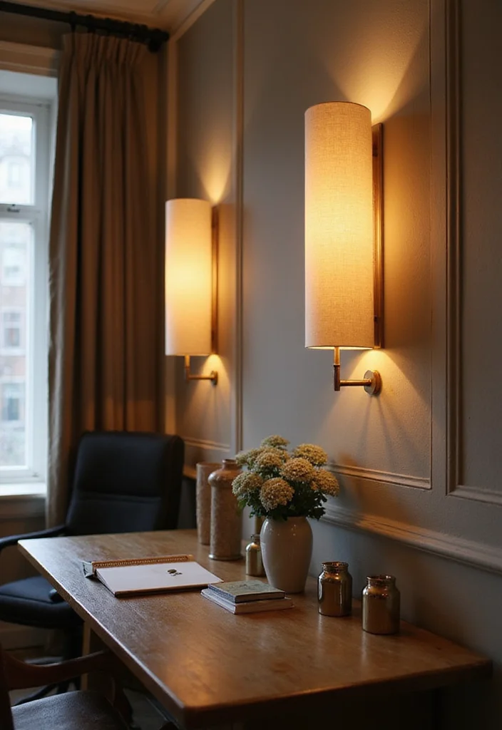 12 Office Lighting Ideas for Brighter Productive Spaces - 7. Wall Sconces for Ambient Lighting