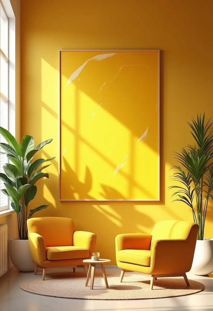 12 Office Painting Ideas for Fresh Motivating Walls 12 12 Office Painting Ideas for Fresh Motivating Walls 2. Sunlit Yellow