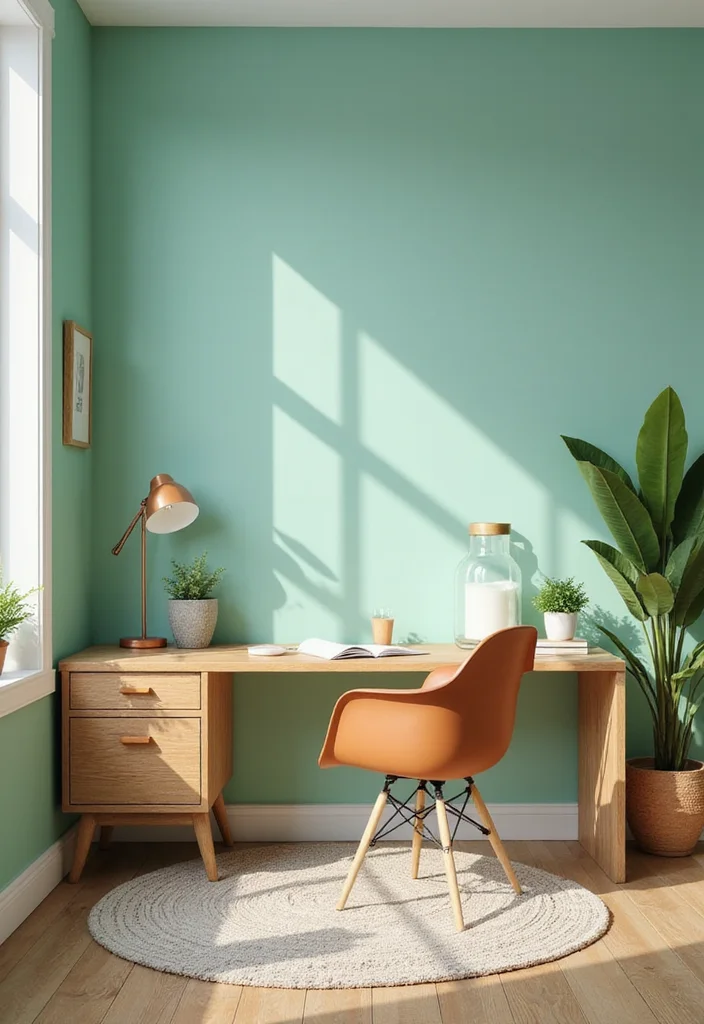 12 Office Painting Ideas for Fresh Motivating Walls 78 12 Office Painting Ideas for Fresh Motivating Walls 8. Refreshing Mint