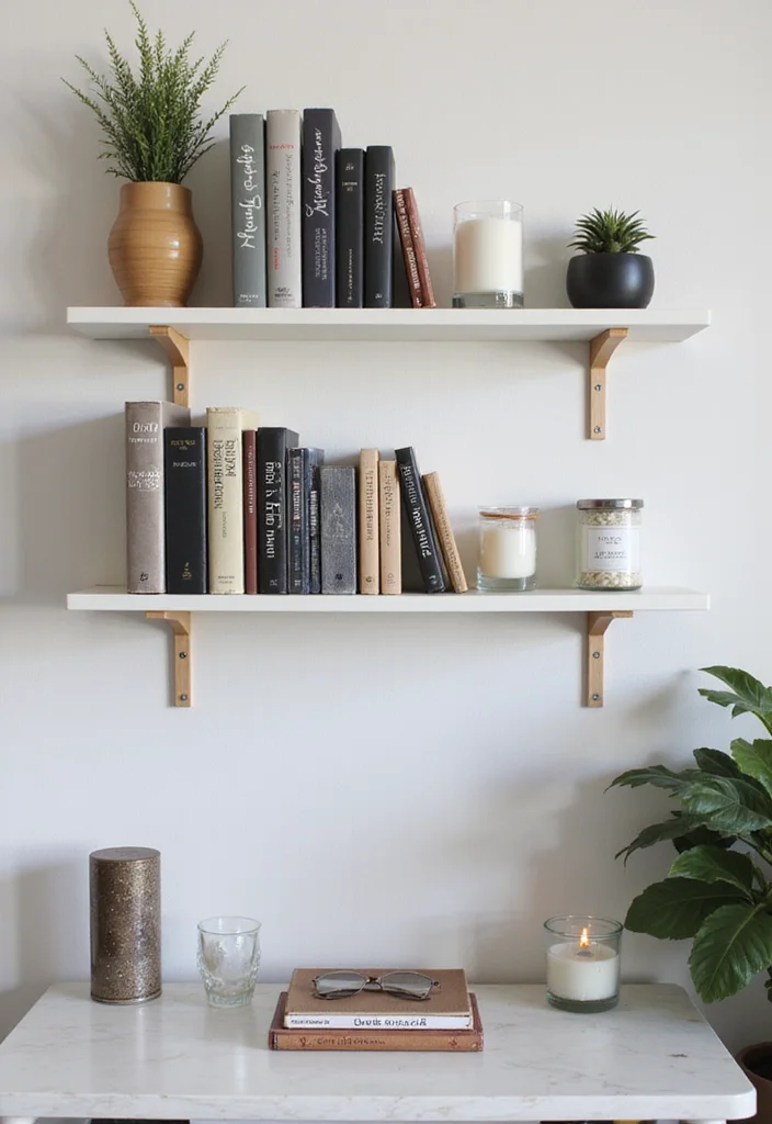 12 Office Shelf Decor Ideas for Clean Modern Displays - 2. Minimalist Book Display