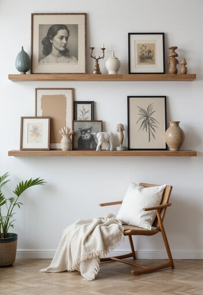 12 Office Shelf Decor Ideas for Clean Modern Displays - 4. Artistic Displays