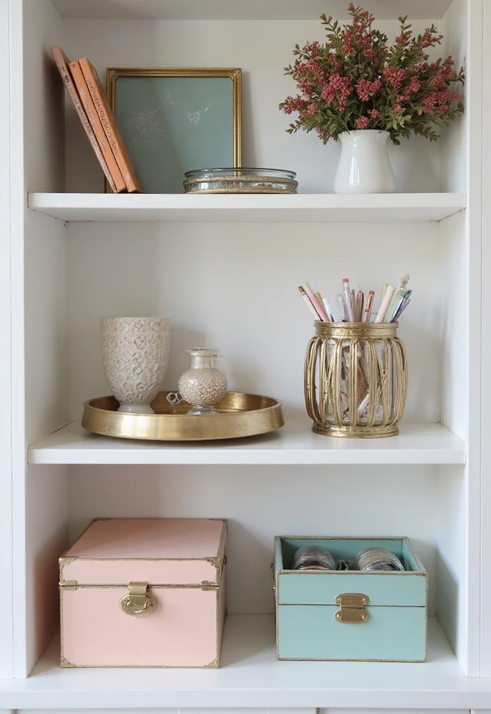 12 Office Shelf Decor Ideas for Clean Modern Displays - 5. Functional yet Stylish Accessories