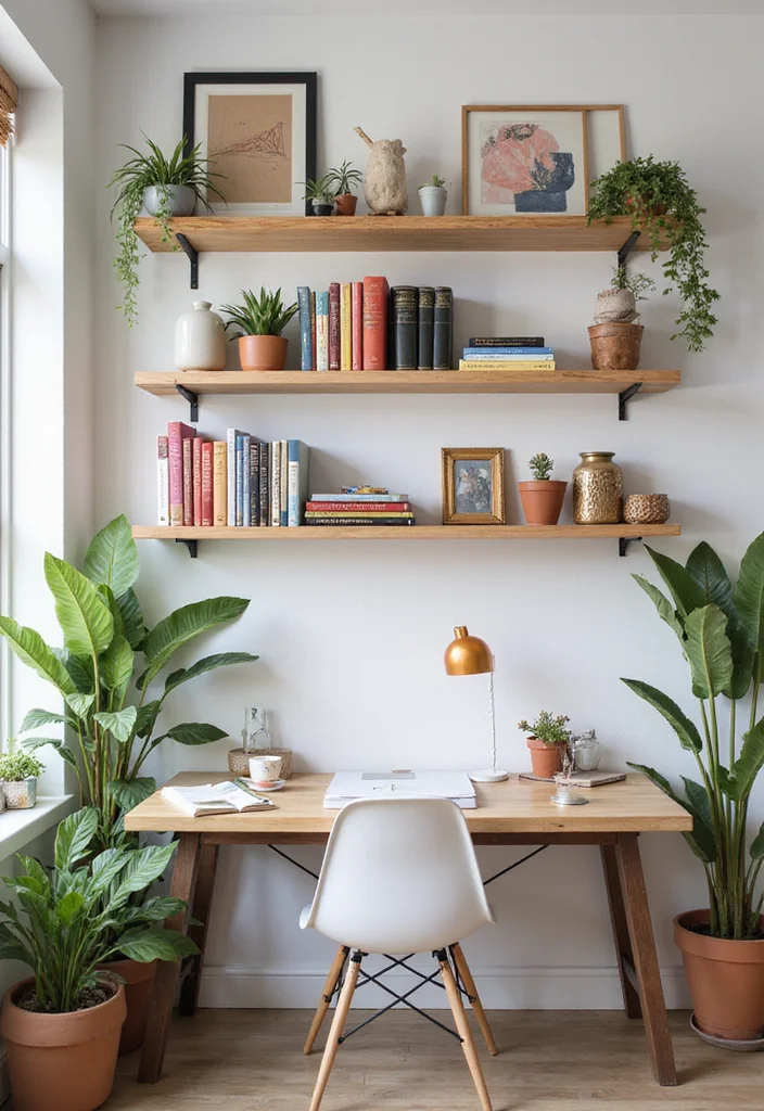 12 Office and Craft Room Ideas for Dual Purpose Creativity 1. Floating Shelves for Efficient Storage