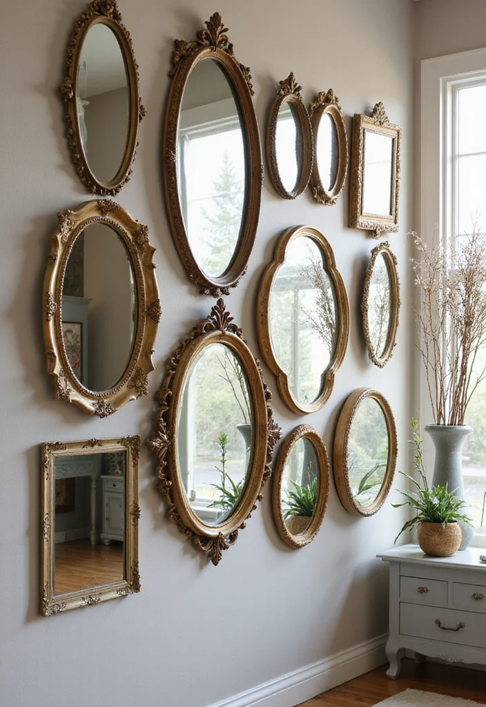 12 Room Decor Ideas Wall for Easy Stylish Upgrades - 10. Vintage Mirrors