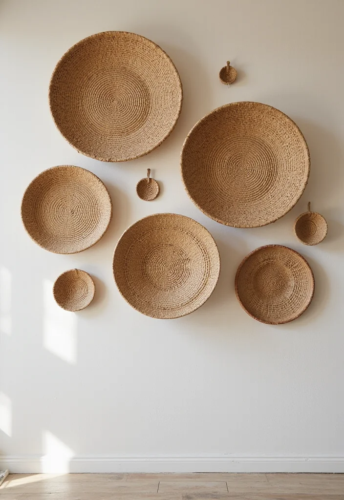 12 Room Decor Ideas Wall for Easy Stylish Upgrades - 7. Woven Wall Baskets