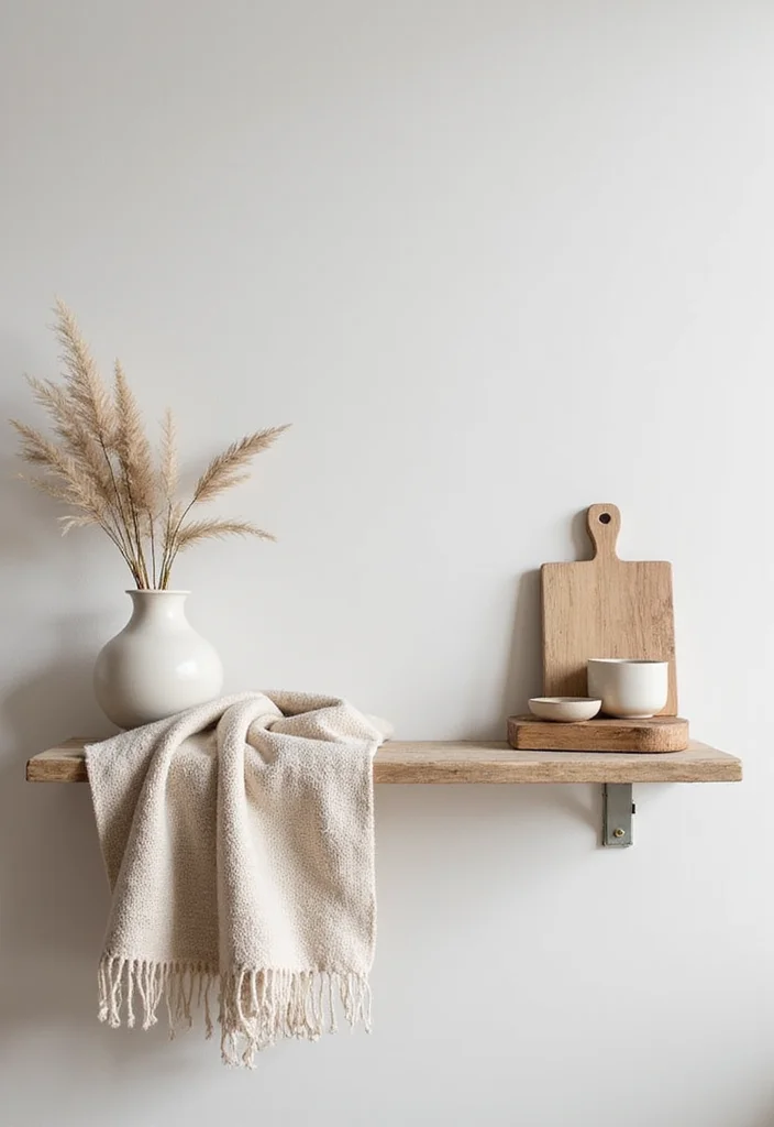 12 Wall Ledge Decor Ideas for Minimal Display Variety - 8. Textile Touches
