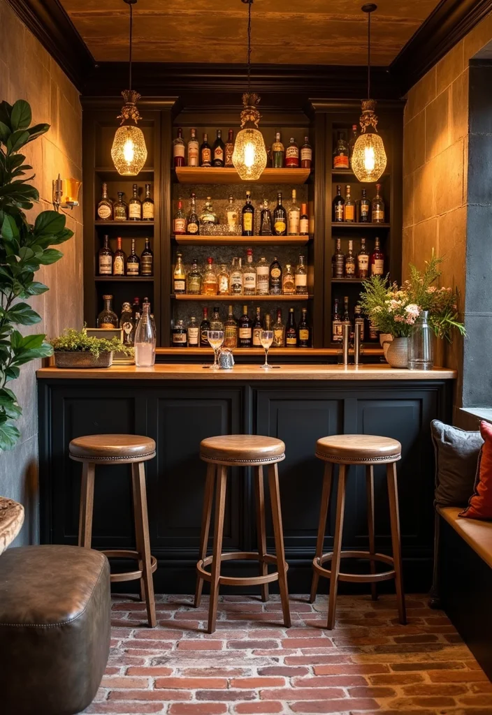 14 Basement Layout Ideas for Efficient Multi Zone Use - 10. Small Bar and Lounge