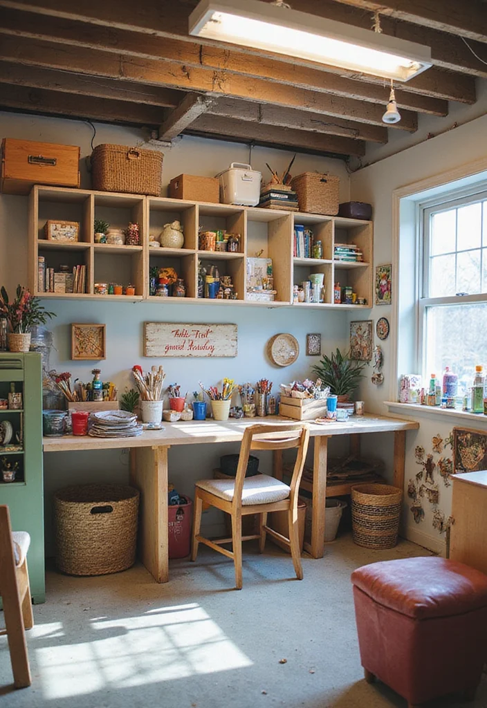 14 Basement Layout Ideas for Efficient Multi Zone Use - 11. Creative Craft Room