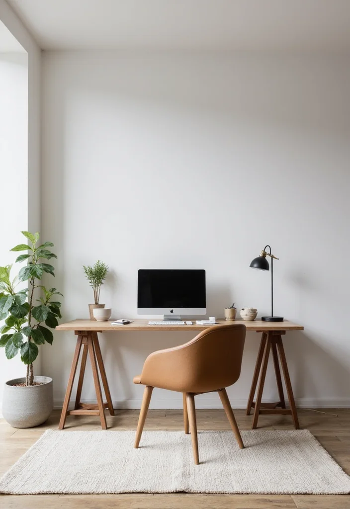 14 Basement Layout Ideas for Efficient Multi Zone Use - 9. Minimalist Workspace