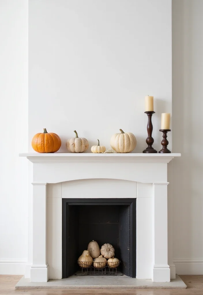 14 Fall Fireplace Mantel Decorating Ideas for Warm Seasonal Charm 144 14 Fall Fireplace Mantel Decorating Ideas for Warm Seasonal Charm 14. Minimalist Charm