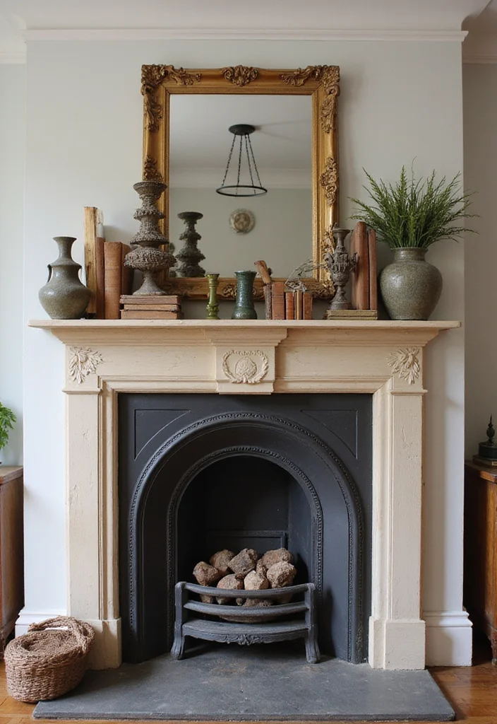 14 Fall Fireplace Mantel Decorating Ideas for Warm Seasonal Charm 89 14 Fall Fireplace Mantel Decorating Ideas for Warm Seasonal Charm 9. Vintage Finds