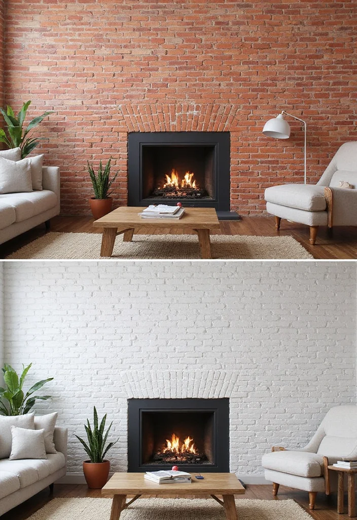 14 Fireplace Accent Wall Ideas for Bold Eye Catching Design - 2. Bold Brick Statement