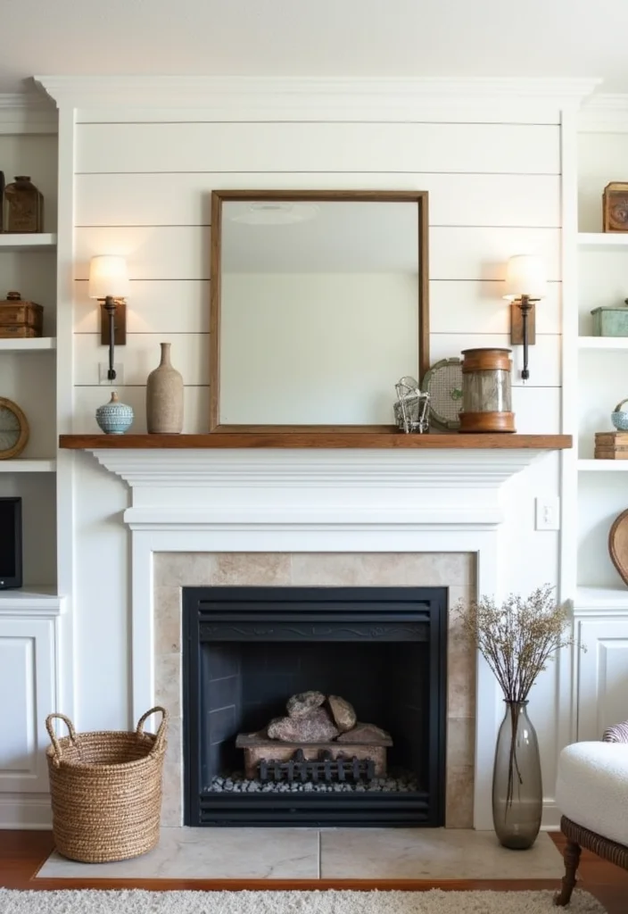 14 Fireplace Accent Wall Ideas for Bold Eye Catching Design - 9. Simple Shiplap Style