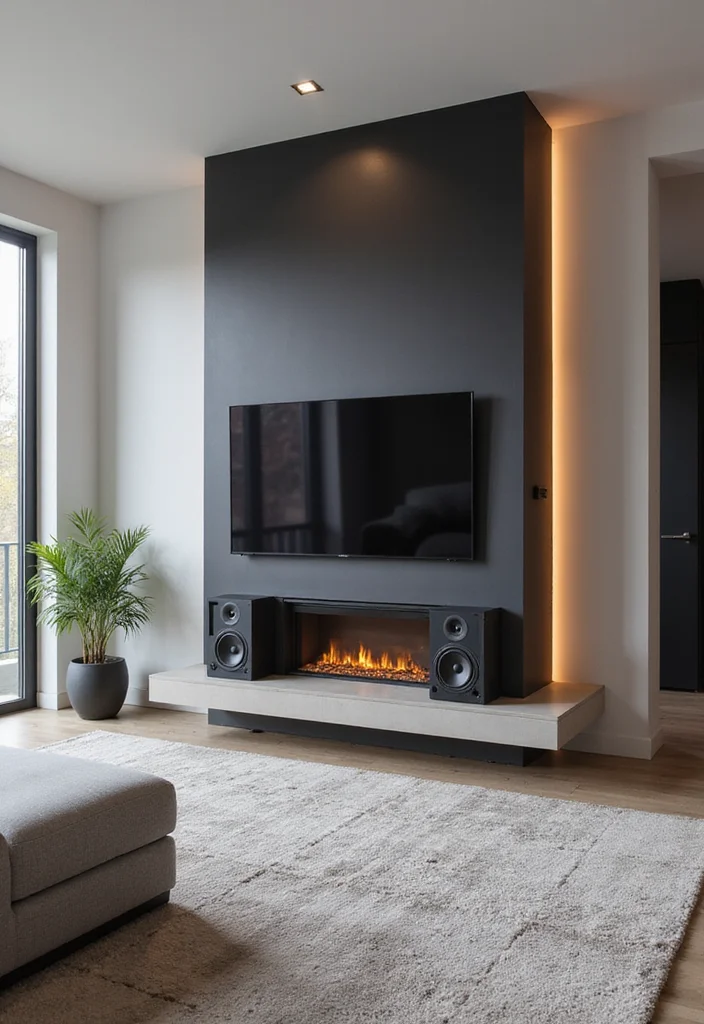 14 Fireplace and TV Ideas for Clean Practical Layouts - 10. Integrated Sound Systems
