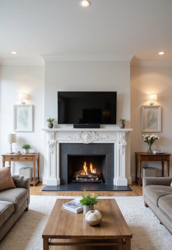 14 Fireplace and TV Ideas for Clean Practical Layouts - 5. Symmetrical Layouts