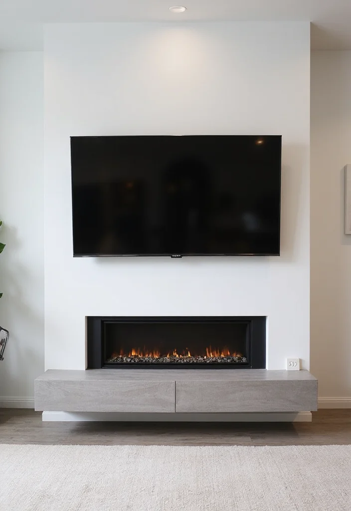 14 Fireplace and TV Ideas for Clean Practical Layouts - 7. Floating TV Consoles