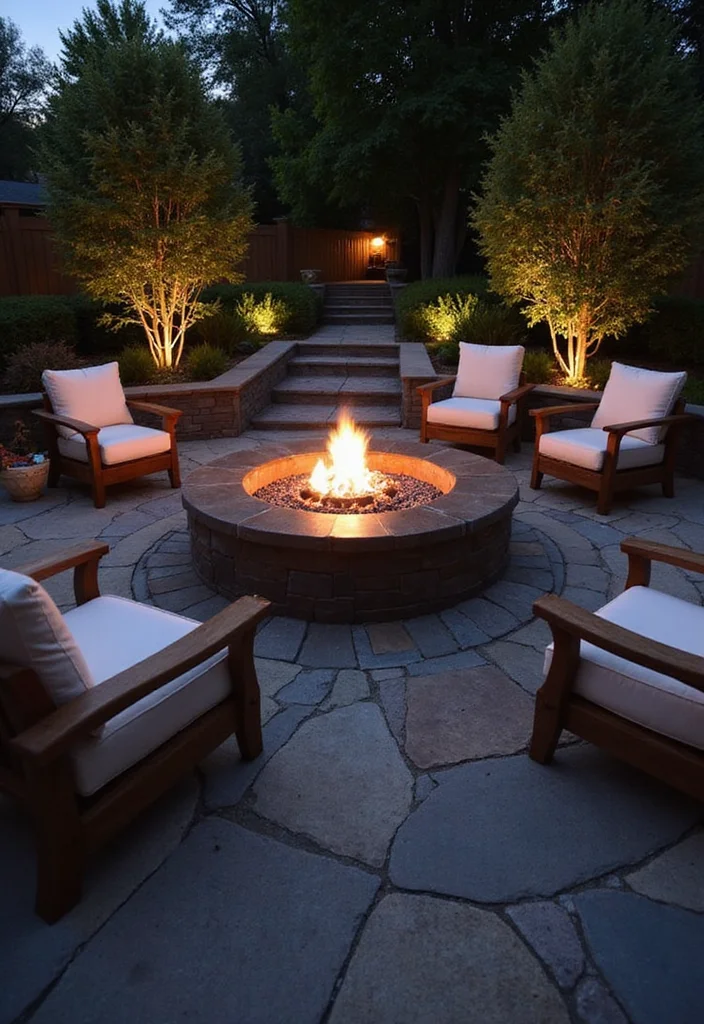 14 Outdoor Patio Ideas With Fireplace for Cozy Night Gatherings 122 14 Outdoor Patio Ideas With Fireplace for Cozy Night Gatherings 12. Fire Pit with Water Feature