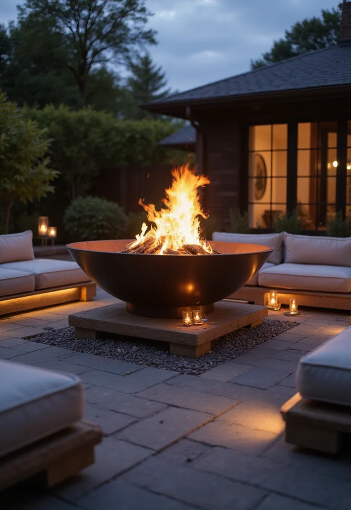 14 Outdoor Patio Ideas With Fireplace for Cozy Night Gatherings 45 14 Outdoor Patio Ideas With Fireplace for Cozy Night Gatherings 5. Fire Bowl Centerpiece